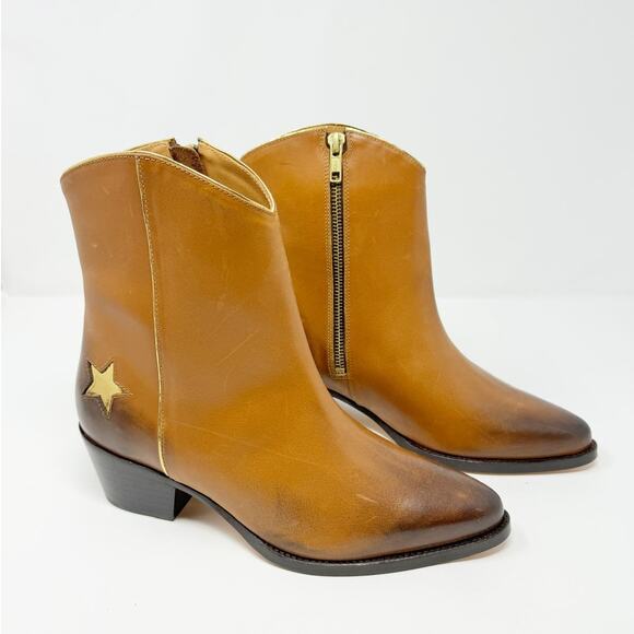 NEW Thursday Boot Co. Sedona Country Star Brown Ankle Zipper Western Booties 7.5 - Picture 2 of 10